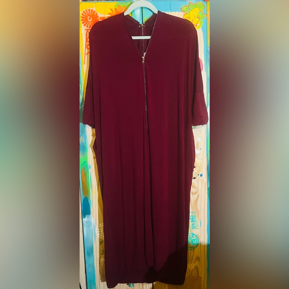 Love in Deep Red Zippered Dress